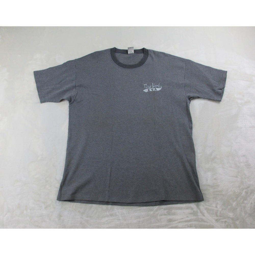 VINTAGE Cal Cru Shirt Mens Extra Large Gray Striped New York USA*